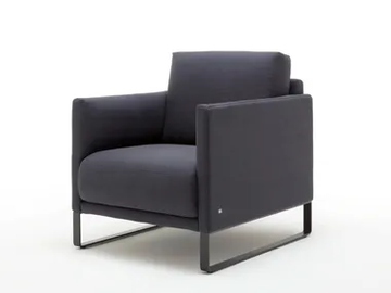 ROLF BENZ 009 CARA - Sled base fabric armchair with armrests by Rolf Benz - view 2
